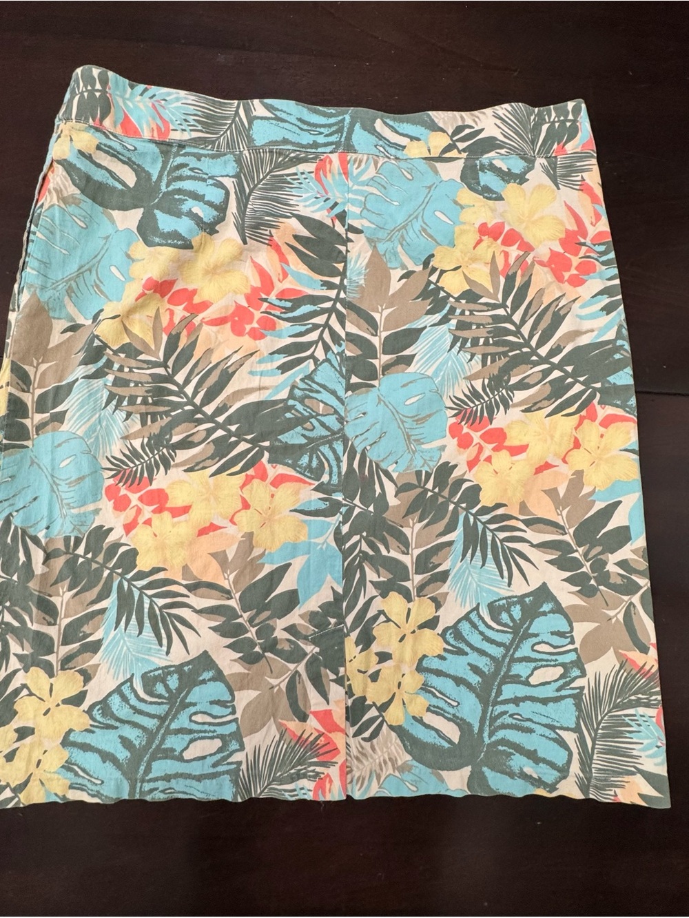 Koret Women's Size 18 Petite Tropical Hawaiian Skirt Elastic Waist Pockets